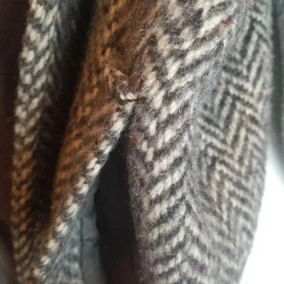 Talbots Vintage Women's Wool Herringbone Grey Bomber Jacket  Sz 11/12 - Picture 13 of 15